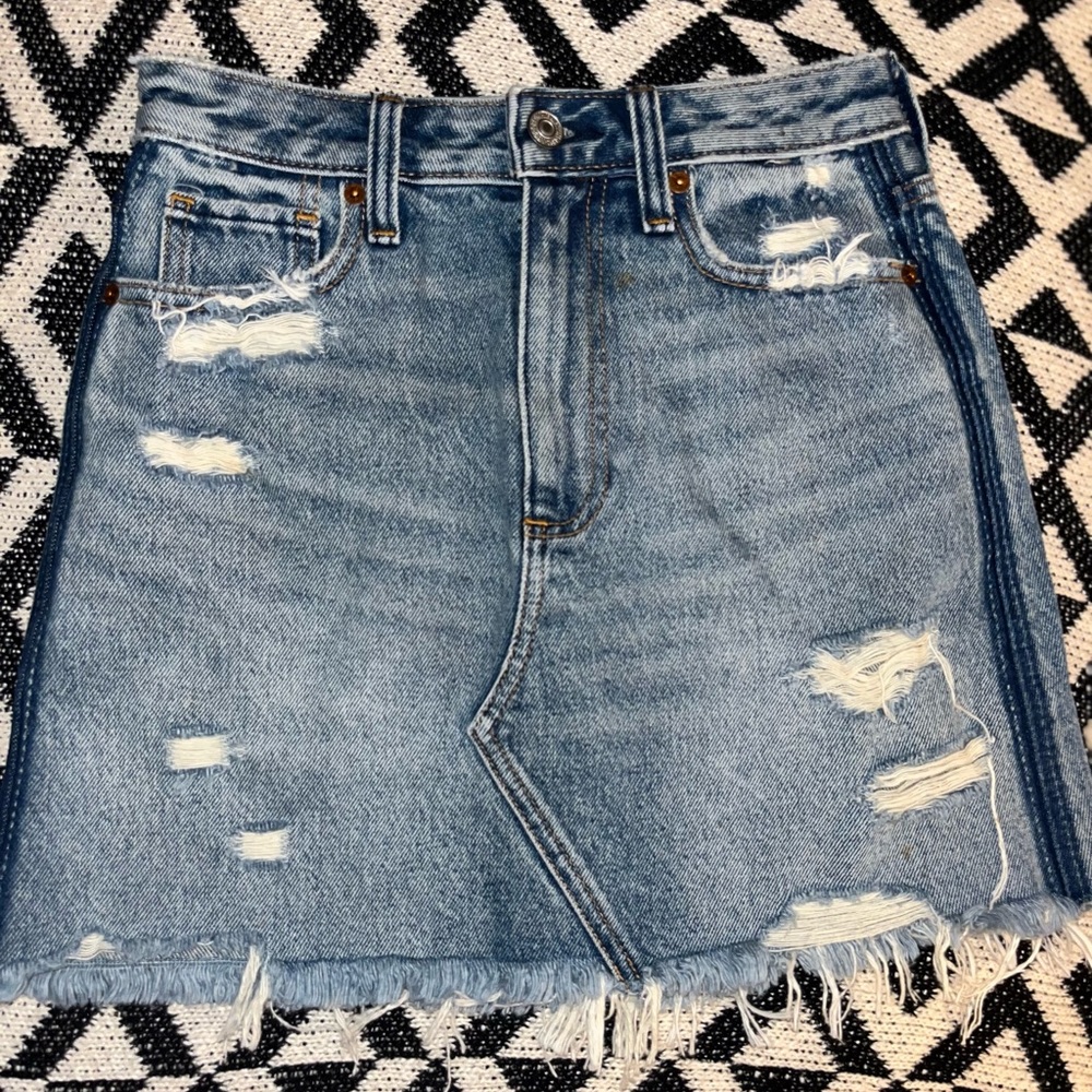 Abercrombie & Fitch Zoe natural rise vintage, A-line denim skirt